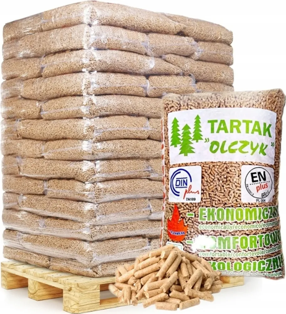 Olczyk pelety paleta 65 pytlů 975 kg dřevěné palivo